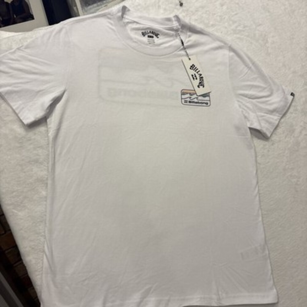 billabong t shirt, White, Med, Graphic Imprint, 100% Cotton